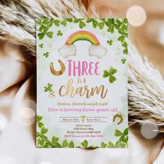 there is a card that says three in a charm