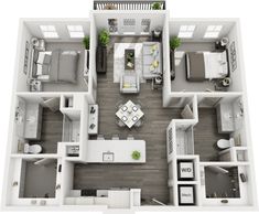 the floor plan of a two bedroom apartment