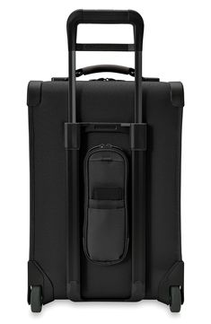 Business Luggage With Luggage Sleeve In Coated Canvas, Versatile Black Luggage With Removable Pouch, Luxury Luggage With Detachable Handle For Travel, Luxury Travel Luggage With Detachable Handle, Black Travel Bag With Detachable Handle For On-the-go, Black Luggage With Removable Pouch For Travel, Functional Nylon Luggage With Top Carry Handle, Functional Luggage With Top Carry Handle For Overnight Trips, Black Travel Bag With Detachable Handle