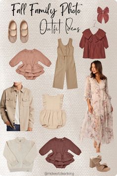 an image of fall family photo outfits for babies and toddlers with text overlay that reads, fall family photo outfits