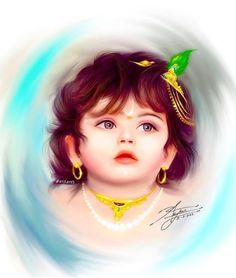 Krishna Cute Pics, Little Krishna Cute Pics, Whatsapp Display Picture, Krishna Cute, Images For Whatsapp Dp, Radha Beauty, Radha Krishna Love Quotes, Little Krishna, Baby Krishna