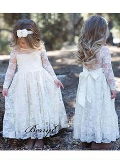 Girl Ring Bearer, Flower Girl Ring Bearer, Dressed In White, Lace Flower Girls, Flower Girl Dress Lace, Lace Dress Long, Junior Bridesmaid Dresses, Lace Flower, Junior Bridesmaid