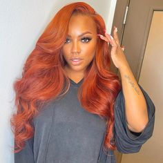 Auburn Hairstyles, Ginger Hair Color, Closure Wigs, Remy Hair Wigs, Hair Laid, Human Hair Wig, Baddie Hairstyles, Orange Hair