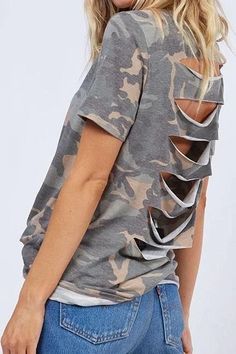 Camo Slash Tee – Luxe Label Camo Top, Camo Tee, Current Fashion, Short Pants, Laser Cut, Fashion Forward, Camo, New Arrivals, Autumn Fashion