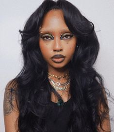 Dark Glamour Aesthetic, Make Up Black Women, Grunge Makeup Black Women, Unconventional Makeup, Orange Makeup, Punk Makeup, Rave Makeup, Cool Makeup Looks