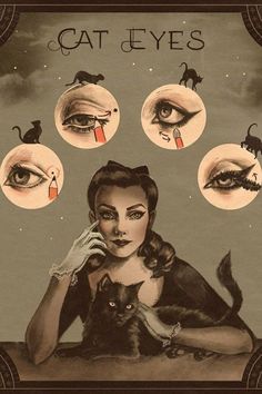 Easy Cat Eye, Makeup Poster, Perfect Cat Eye, Makeup Tip, Cat Eye Makeup, Make Up Tutorial, Look Retro, Celebrity Makeup Artist