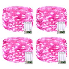 PRICES MAY VARY. 【Super Bright LED Pink Fairy Lights】50 delicate and tiny light LED bulbs are inlaid on 16.1ft of high-quality silver wire, which emit very bright pink light with steady 360 degree viewing angle, long enough wire to decorate your wonderful life. 【Safe to Use】Very low energy consumption fairy lights battery powered by 3 AA batteries, low power and heat insulated, they will not heat up even after a long time of use, you can safely touch. 【IP44 Waterproof Fairy Lights】 Stop worrying Pink Fairy Lights, Pink Christmas Lights, Pink Led Lights, String Lights In The Bedroom, Christmas Fairy Lights, Lights For Bedroom, Pink Fairy, Indoor String Lights, Led Fairy Lights