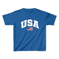 The USA Baby Tee is a must-have for any trendy woman's wardrobe. Featuring a y2k graphic print, this women's baby tee proudly displays your love for America. Made from high-quality materials, the USA Baby Tee offers both style and comfort. Represent your country with this chic and stylish top. Usa Baby, Large Shirts, Trendy Baby, Women's Wardrobe, Infant Tees, Summer Wardrobe, Baby Shop, Custom Clothes, Graphic Prints