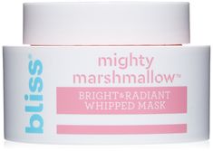 BEST FACE MASKS FOR VEGANS Bliss - Mighty Marshmallow Face Mask | Brightening & Hydrating Face Mask| Vegan | Cruelty-Free | Paraben Free | 1.7 fl. oz. Face Mask Brightening, Marshmallow Face, Bliss Products, Vegan Face Mask, Bonne Bell, Brightening Face Mask, Hydrating Face Mask, Brightening Mask, Cruelty Free Brands