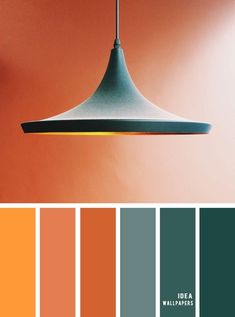 an orange and green color scheme for a house