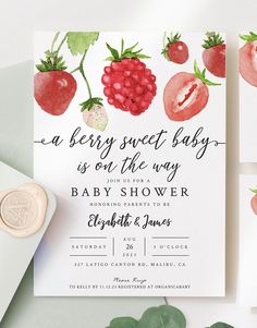 the berry sweet baby shower is on the way, and it's so cute