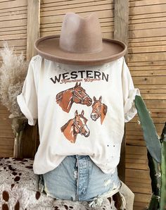 Cowboys🌵 Round Crew Neck • Unisex fit•Distressed “Recommending Sizing” s 2/4 • m 6/8 • l 10/12 • xl 14/16 • xxl 18/20 - for a tighter fit please size down. American Legend, Distressed Tee, Graphic Tops, One Life, Girls Dream, Life Is Short, Dress To Impress, Inside Out, Short Dresses