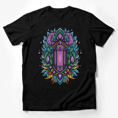 Colorful Crystal Mandala T-Shirt, Gemstone Design, Unisex Graphic Tee, Casual Streetwear, Festival Fashion, Spiritual Clothing Male T-Shirt Custom graphic T-Shirt.Customize your color Crystal Mandala, Sneakers Illustration, Foodie Outfit, Retro Skater, Hipster Tops, Spiritual Clothing, Festival Attire, Clothing Male, Chef Clothes