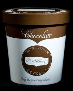 an ice cream container with chocolate on the top is shown in front of a black background