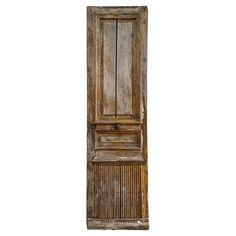 an old wooden door on a white background