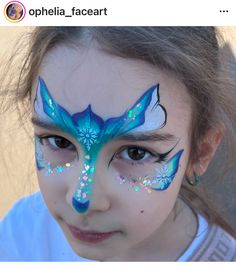 Ice Princess Face Paint, Winter Face Paint, Disney Face Painting, Face Mas, Princess Face Painting, Cool Face Paint, Fairy Face Paint, Fair Face, Festival Face Paint