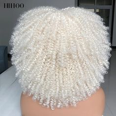 highlights of the curly wig: large and full, but light in weight(comfortable), very bouncy, rocking and moves so natural . 14-15 inch in back Details - which make difference: Hair weigth:280g-300gCap Size:(22.5" circumference size) with 2 Adjustable Straps,suitable for most people's head size, can better fixed to headFree gifts:A pair big earrings, tattoo stickers, a hairnetWig material：our wig is Healthy and environmentally-friendly materials, high temperature resistance wire fiber，You can easi Black Women Cosplay, Short Hair Afro, Curly Wigs With Bangs, Bangs For Black Women, Blonde Afro, Curly Afro Wig, Green Wig, Hair Afro, Afro Wigs