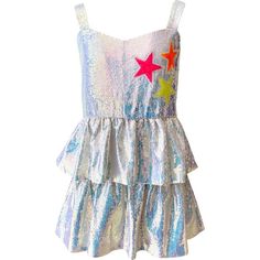 Tiered Stars Sequin Dress, Silver - Lola + The Boys Dresses | Maisonette Sequin Dress Silver, Shiny Silver Dress, Boys Dresses, Eras Tour Outfits, Silver Sequin Dress, Mermaid Outfit, Ombre Dress, Dress Sequin, Dress Silver