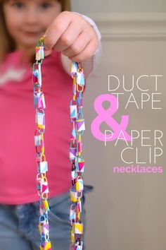 How to Make Duct Tape and Paper Clip Necklaces Craft Nights, Makerspace Library, Craft Tables, Vbs Craft, Girls Crafts, Paper Clip Necklace, Daily Crafts