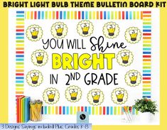 you will shine bright in 2nd grade bulletin board kit