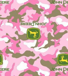 a pink camo background with green deer decals on the front and back sides