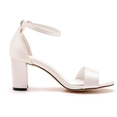 a women's white high heeled sandal