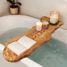 Handmade Olive Wood Bathtub Tray Luxurious Wooden Bath Caddy for Spa-like Relaxation Free Personalization and Free Wood Wax - Etsy Wood Bath Tray, Tub Tray, Bath Board, Rustic Bath, Bathtub Tray, Bath Tray