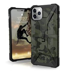 an iphone case that is designed to protect the phone from scratches and dirt, with camouflage print