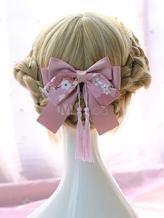 Kawaii Accessories Hair, Chinese Bow, Cute Hair Bows, Hair Accessories Diy Headband, Hair Reference, Hair Barrettes