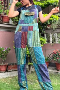 taking pre-orders only, will ship by march 13th 100% Cotton Fits S, M, L Handmade in Nepal Free Shipping on all orders at www.ghalehandicrafts.com Patchwork Overalls, Womens Jumpsuits, Hippie Outfits, Long Beach, Free Spirit, Boho Outfits, Nepal, Jumpsuits For Women, Jumpsuit Romper