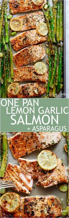 grilled salmon and asparagus on a sheet pan with the title overlay