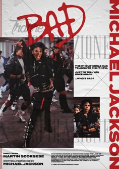 an advertisement for michael jackson's bad movie