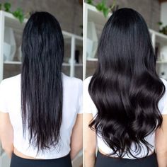 Clip-In Hair Extensions Jet Black (Color 1, 220 Grams) Black Extensions, Luxy Hair Extensions, Rambut Brunette, Hair Dressing, Dressing Ideas, Blond Balayage, Luxy Hair, American Hairstyles, Balayage Blonde