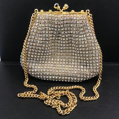 Exquisite Rhinestone Clutch Purse, High End Vintage Bag, Retro Collectible Vanity Accessories, Wedding Bridal Handbag, Vintage Present Luxury Rhinestone Bags For Reception, Glamorous Stone Embellished Evening Bag For Formal Occasions, Bedazzled Gold Bags For Wedding, Gold Bedazzled Bags For Wedding, Luxury Bedazzled Bags For Wedding, Glamorous Bedazzled Evening Bag For Wedding, Gold Stone Embellished Evening Bag For Events, Gold Bedazzled Wedding Bag, Luxury Stone Embellished Wedding Bags