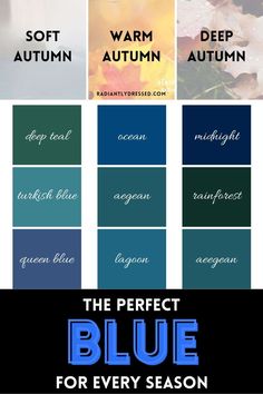 the perfect blue for every season is available in different colors and font styles to match your color scheme