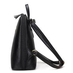 Vintage Shell Leather Women Backpack Solid Color Black Zipper School Bag for Teenager Small Back Pack Shoulder Bag - Black Elegant Leather Backpack With Zipper For School, Casual Bags With Metal Zipper For Daily Use, Black Rectangular Leather Backpack With Zipper, Casual Bags With Metal Zipper For Everyday Use, Casual Everyday Bags With Metal Zipper, Casual Travel Bag With Metal Zipper, Versatile Travel Bags With Metal Zipper, Chic Black Backpack With Zipper Pocket, Black Bag With Metal Zipper For Daily Use