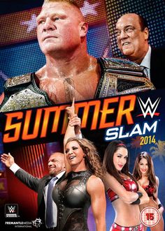 the dvd cover for wwe's summerss slam, featuring two men and one woman