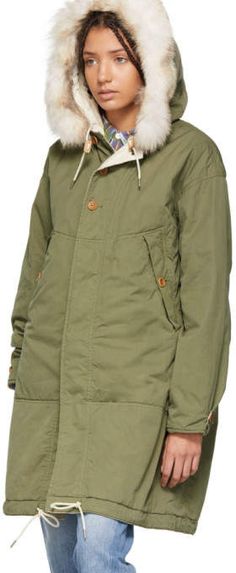 Visvim Reversible Green Glacier Point Parka #Green#Reversible#Visvim Canada Goose Jackets, Parka, Olive Green, Rain Jacket, Winter Jackets