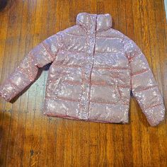 Venus Womens Sparkle Sequin Pink Puffer Jacket Warm Winter Coat . Brand New With Tags- Size Small Color Rose Gold Size Small Winter Party Outerwear With Pockets, Hooded Fall Party Outerwear, Winter Outerwear With Pockets For Parties, Pink Party Outerwear With Pockets, Casual Winter Party Outerwear, Glitter Jacket, Sequin Pink, Pink Puffer Jacket, Sequin Jacket