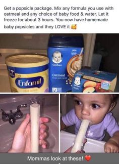 the baby is drinking milk out of the faucet in the sink and then eating it