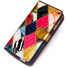 Introducing our Chic Leather Multicolor Phone Clutch Wallet, crafted with the finest quality GENUINE COW LEATHER to exude luxury and sophistication. Its sleek design and vibrant multicolor pattern make it a standout piece that will surely turn heads wherever you go. Not only does it boast style, but it also offers functionality with its spacious interior and durable polyester lining. Invest in this wallet today and elevate your accessory game while making a statement wherever you go. Multicolor Rfid Blocking Bags For Daily Use, Luxury Multicolor Wallets With Card Slots, Multicolor Rectangular Card Holder For Daily Use, Multicolor Daily Use Bags With Rfid Blocking, Multicolor Leather Wallets For Daily Use, Luxury Multicolor Leather Wallets, Multicolor Card Holder For Gift, Luxury Multicolor Wallet For Daily Use, Multicolor Leather Wallet For Everyday Use