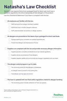 the nathan's law checklist is shown in green and white, with an arrow pointing