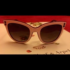 100% Authentic / Nwot Luxury White Sunglasses For Spring, White Cat Eye Sunglasses For Formal Occasions, Formal White Cat Eye Sunglasses, Classic White Sunglasses For Spring, Chic White Sunglasses For Formal Occasions, Elegant White Cat Eye Sunglasses For Spring, Moschino Sunglasses, Havana Color, Coach Sunglasses