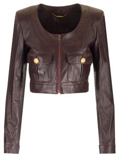 Chasseur cropped jacket from Chloè in satin leather with a shiny finish, with round neck, zip fastening, two bellows pockets with gold buttons. Slim fit. Composition: leather Aura Healing, Ysl Sandals, Versace Designer, Feminine Chic, Best Wallet, French Chic, Jacket For Women, Bellows, Gorgeous Bags