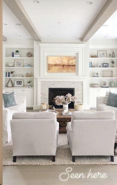 a living room filled with furniture and a flat screen tv mounted on the wall above a fire place