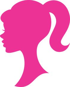 a pink silhouette of a woman's head