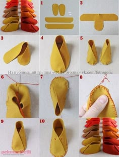 step by step instructions on how to make felt shoes