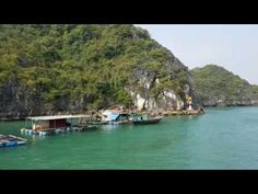 there are many boats that are in the water near some hills and trees on the shore