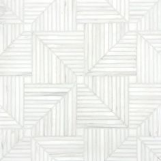 a white tile wallpaper with an irregular design in the middle and diagonal stripes on it