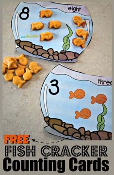 a fish cracker counting game is shown with the words free and an image of it